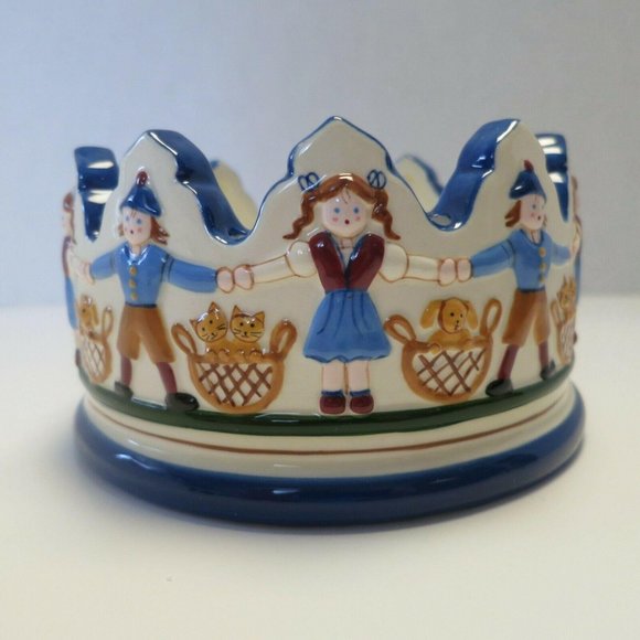 Oma's House Ceramic Crown Candleholder Ring Heinrich Leonhard 2003 Demdaco - Picture 5 of 12